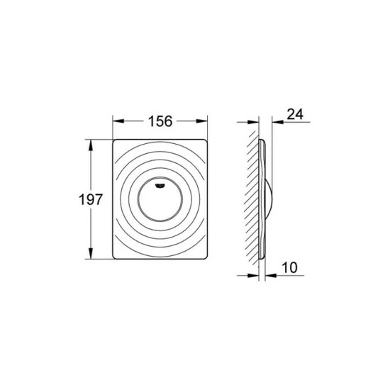 Grohe Abdeckplatte SURF Aus ABS, 156 X 197 Mm, Senkrechte Und Waagerechte Montage Chrom – Bild 2