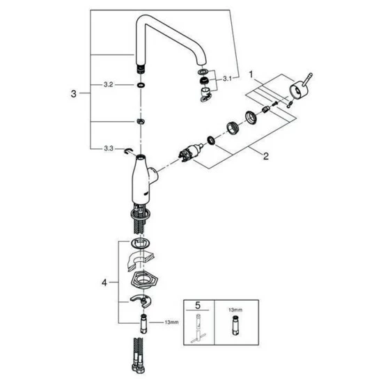 Grohe Einhand-Spültischbatterie ESSENCE DN 15, Hoher Auslauf Supersteel – Bild 6