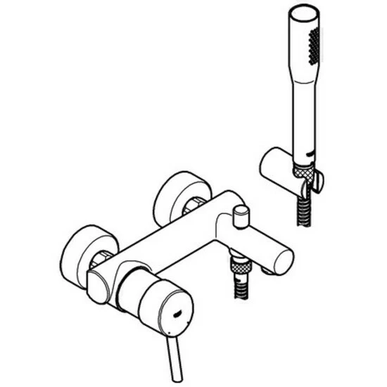 Grohe Einhand-Wannenbatterie CONCETTO DN 15, Mit Brausegarnitur Chrom – Bild 3