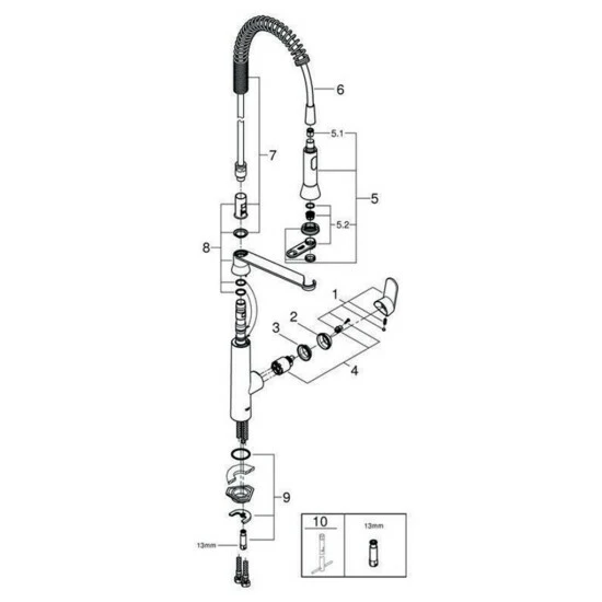 Grohe Einhand-Spültischbatterie K7 DN 15, SpeedClean Profibrause Chrom – Bild 8
