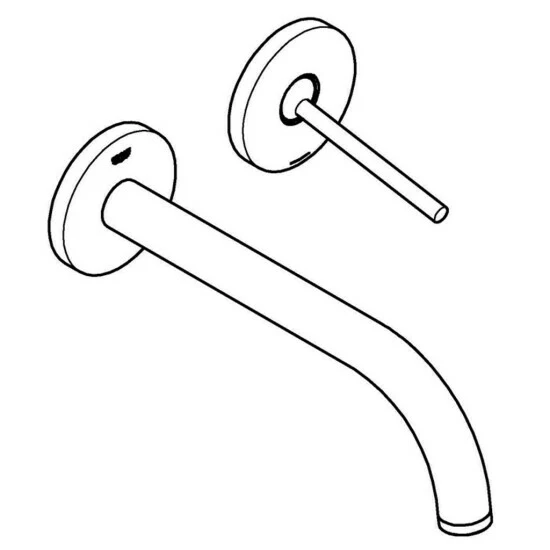 Grohe 2 Loch Waschtisch Wandarmatur Atrio 19918 FMS Ausladung 221mm Supersteel, 19918DC3 – Bild 2