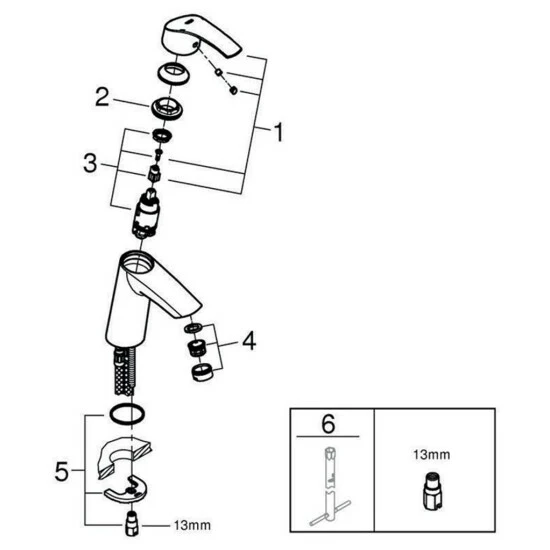 Grohe Eurosmart Einhand-Waschtischbatterie Mittelhoch Glatter Körper Chrom - 23324001 – Bild 8