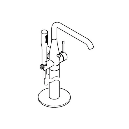 Grohe Einhand-Wannenbatterie ESSENCE DN 15, Bodenmontage, Fertigmontageset Für 45984 Chrom – Bild 3