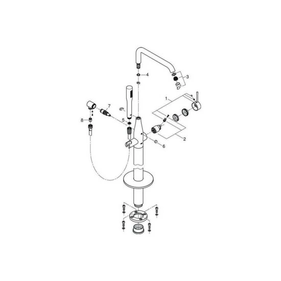 Grohe Einhand-Wannenbatterie ESSENCE DN 15, Bodenmontage, Fertigmontageset Für 45984 Chrom – Bild 4