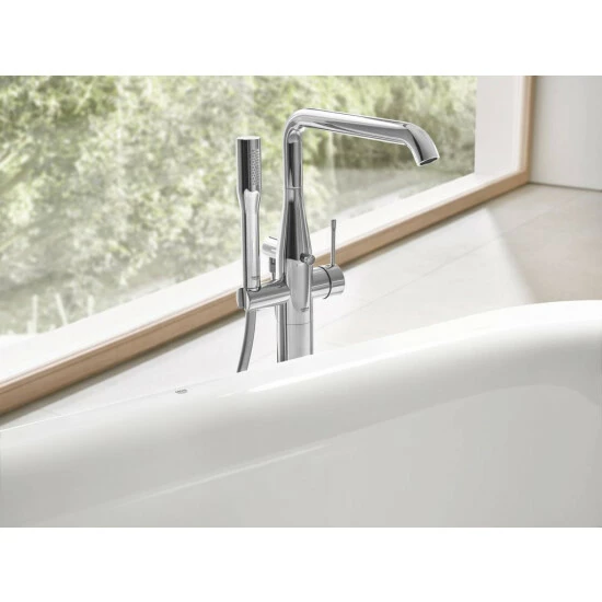 Grohe Einhand-Wannenbatterie ESSENCE DN 15, Bodenmontage, Fertigmontageset Für 45984 Chrom – Bild 8