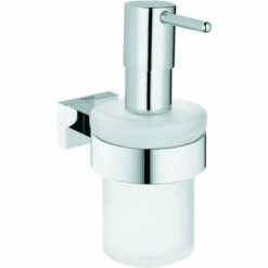 Grohe Seifenspender CUBE ESSENTIALS Mit Halter, Glas/Metall Chrom