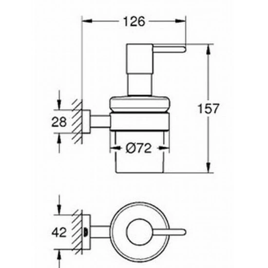 Grohe Seifenspender CUBE ESSENTIALS Mit Halter, Glas/Metall Chrom – Bild 2