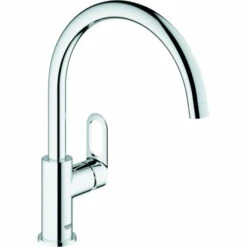Grohe Einhand-Spültischarmatur BAULOOP DN 15, Einlochmontage, Hoher Auslauf Chrom