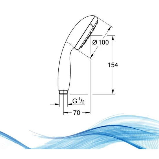 Grohe Handbrause 100 TEMPESTA 2 Strahlarten Chrom – Bild 5
