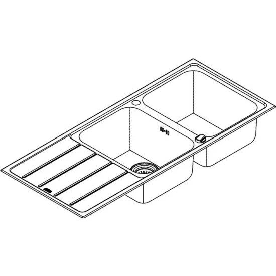 GROHE Grohe Einbauspüle K500 M Abtr. Li/re Einbaubar 1000x500mm ES – Bild 2